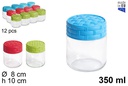 Bote cristal tapa rattan colores surtidos 350 ml