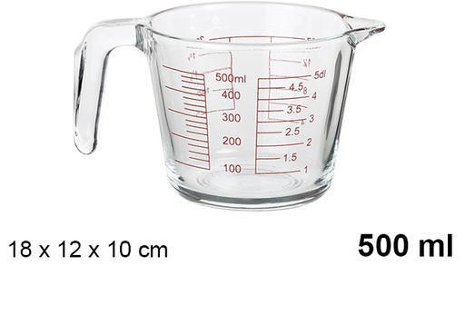 [105851] Glass measuring jug for microwave 500 ml