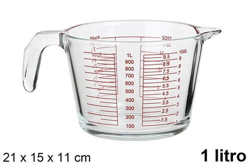 [105852] Glass measuring jug for microwave 1 l.