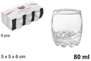 Pack 6 vasos chupito cristal Roma 80 ml