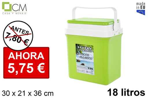 [107773] Nevera verde 18l.tapa plana