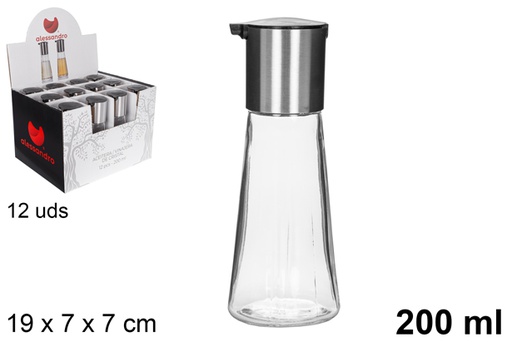 [105841] Huilier en verre avec bouchon inox 200 ml