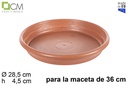 Plato maceta Elsa terracota 36 cm