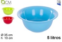 Plastic basin assorted colors 5 l.