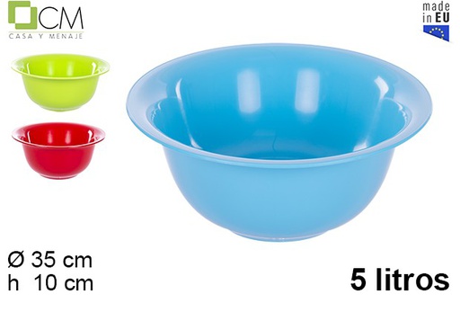 [102815] Plastic basin assorted colors 5 l.