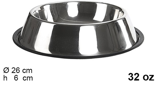 [105798] Steel dog feeder 32 ounces