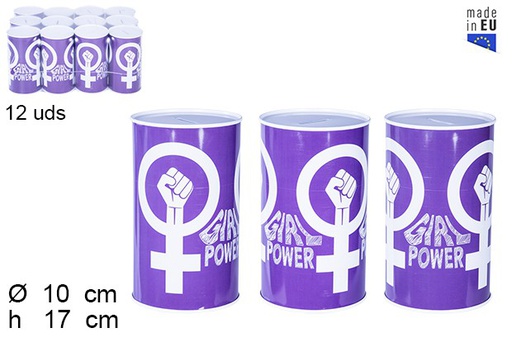 [106052] Hucha metal girl power violeta 10x17cm