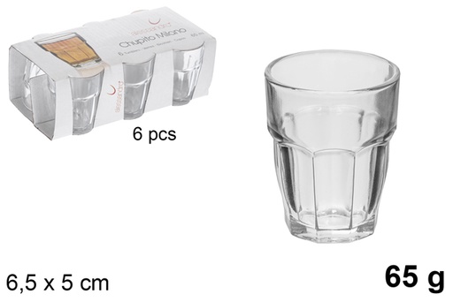 [103484] Pack 6 vaso cristal chupitos milano 65 ml
