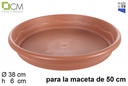 Plato maceta Elsa terracota 50 cm