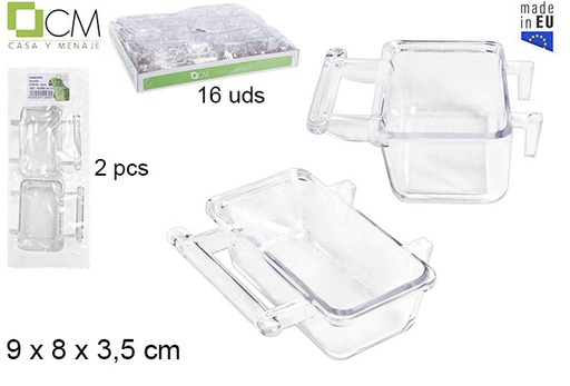 [102989] Pack 2 plastic bird feeders with lid