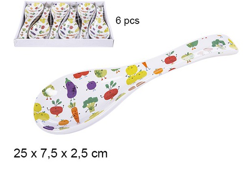 [106165] Vegetable Happy ceramic spoon rest