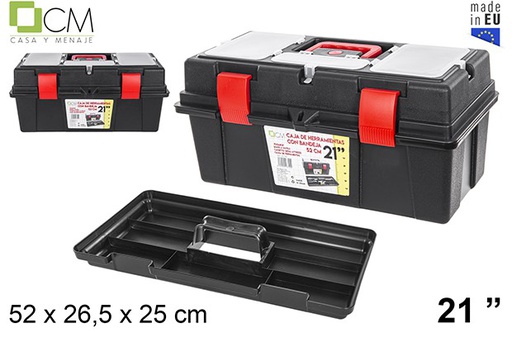 [107792] Plastic box tools with tray 52 cm 21"