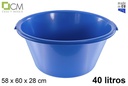 Extra strong blue plastic basin 40 l.