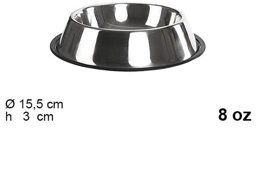 [105795] Steel dog feeder 8 ounces