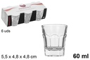 Pack 6 vasos chupito cristal Casablanca 60 ml