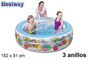 Piscina inflável 3 anéis fundo marinho 152 cm