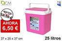 Nevera rosa tapa plana 25 l.