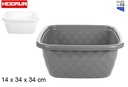 Cesta plástico cuadrada Diamond blanca/gris surtida