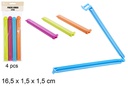 Pack 4 pinzas cierra bolsas jumbo 16,5 cm