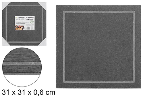 [107280] Square slate tray 31 cm