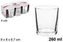 Pack 6 vasos cristal agua Marbella 260 ml