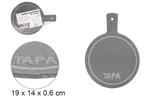 [107314] Slate tray with handle 19x14 cm