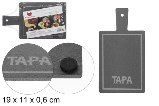 [107315] Slate tray with handle 19x11 cm