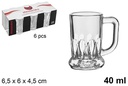 Pack 6 vasos chupito cristal Montpellier 40 ml