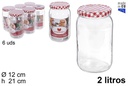 Bote cristal redondo tapa vichy 2 l.