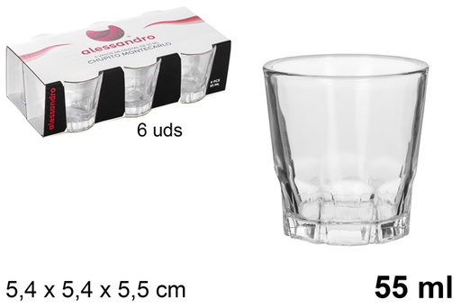 [106170] Pack 6 vaso chupito cristal montecarlo 55 ml