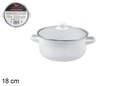 Olla blanca con tapa cristal 18 cm