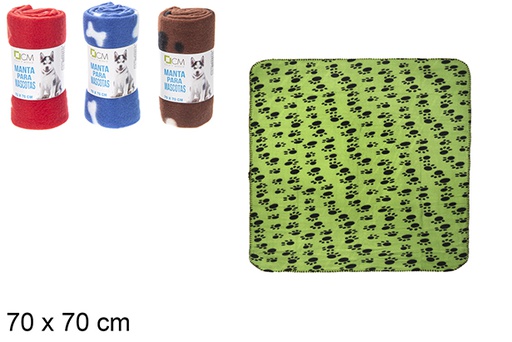 [104836] Assorted decorated pet blanket 70x70 cm