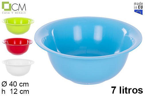 [108026] Plastic basin assorted colors 7 l.