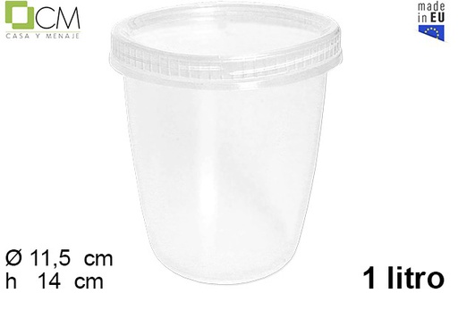 [103084] Envase tarrina plástico con rosca 1 l.