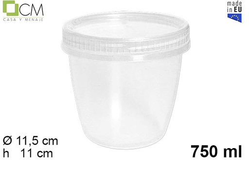 [103128] Envase tarrina plástico con rosca 750 ml