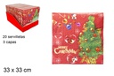 Pack 20 servilletas 3 capas decoradas Navidad 33 cm