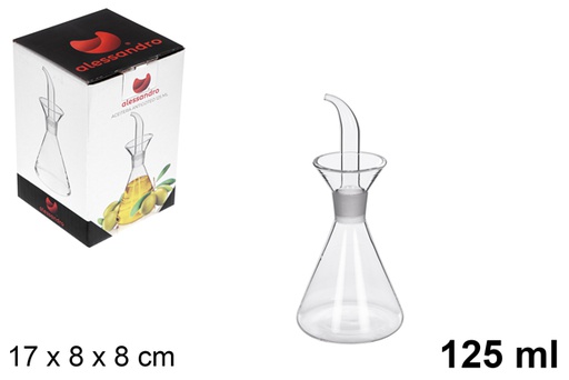 [107630] Oliera tonda in vetro con dosatore antigoccia 125 ml