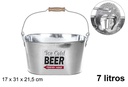 Cubo enfriador cerveza ovalado con abridor 7 l.