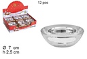 Portavelas cristal plata 7 cm