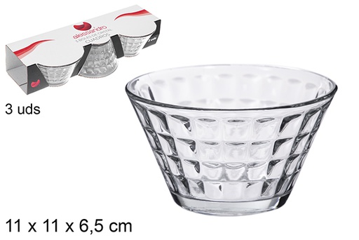 [107828] Pack 3 ciotole di vetro Cuadros