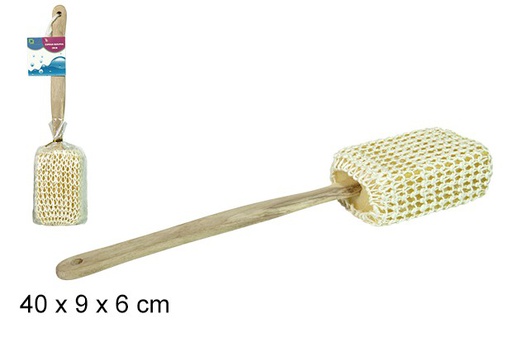 [104213] Wooden handle massage sponge 40 cm  