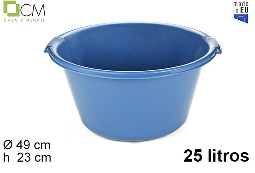 [102830] Barreño plástico extra fuerte azul 25 l.