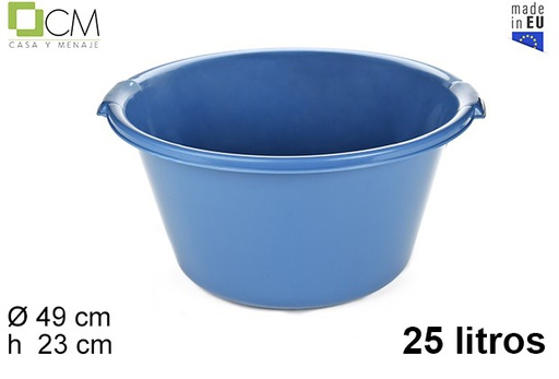 [102830] Barreño plástico extra fuerte azul 25 litros