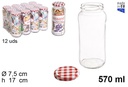 Bote cristal redondo tapa vichy 570 ml