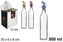 Aceitera/Vinajera cristal cuadrada tapón antigoteo 500 ml