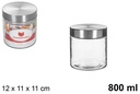 Bote cristal tapa metal 800 ml