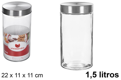 [107974] Bocal en verre avec couvercle en métal, 1,5 litre