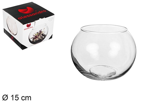 [106228] Glass ball flower vase 15 cm 