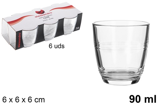 [107689] Pack of 6 glass coffee cups 90 ml