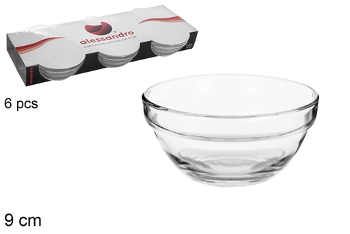 [107764] Pack 6 pieces glass bowl 9 cm